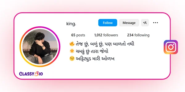 Attitude Gujarati Instagram Bio