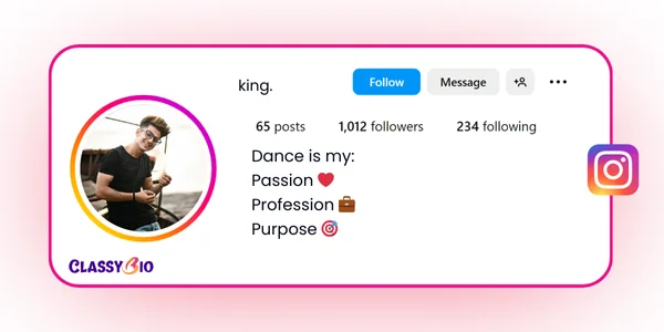 dance bio for instagram