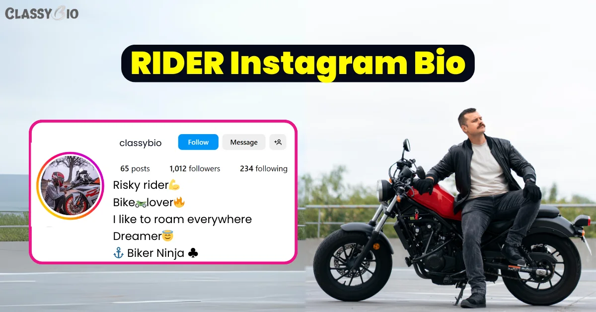 Rider Instagram Bio